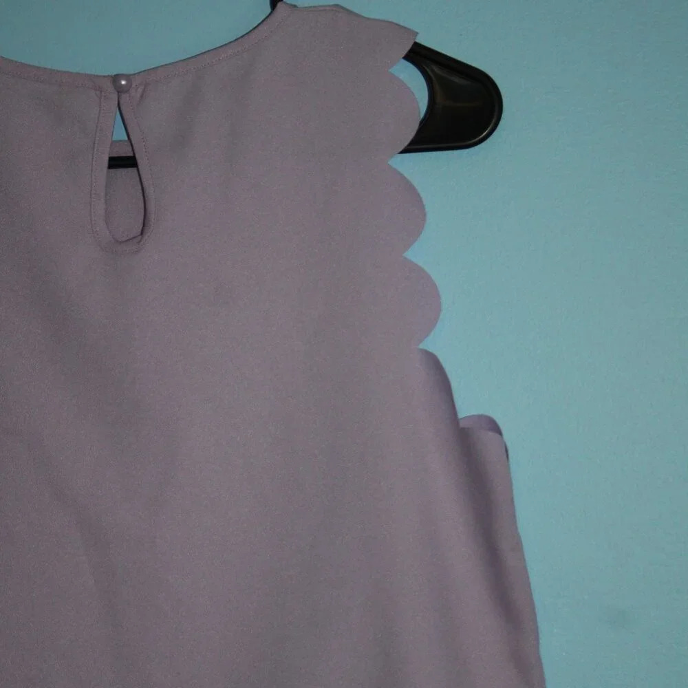 SHEIN Scalloped Sleeve Lilac Tank Top Women's Small Modest - Picture 14 of 14